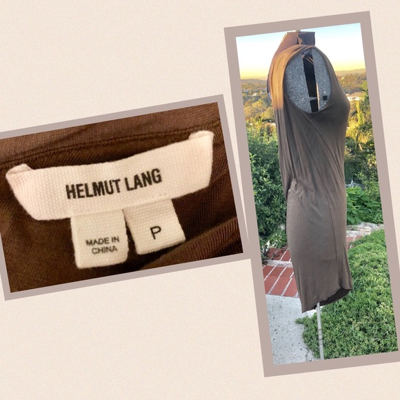 HELMUT LANG designer dress Brown asymmetrical dress modern y2k formal / casual 6 - Picture 7 of 8